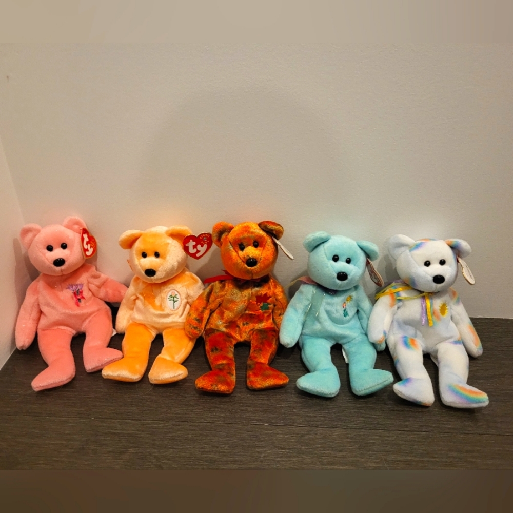 NWT Floral Beanie Baby Bear Collection Vintage